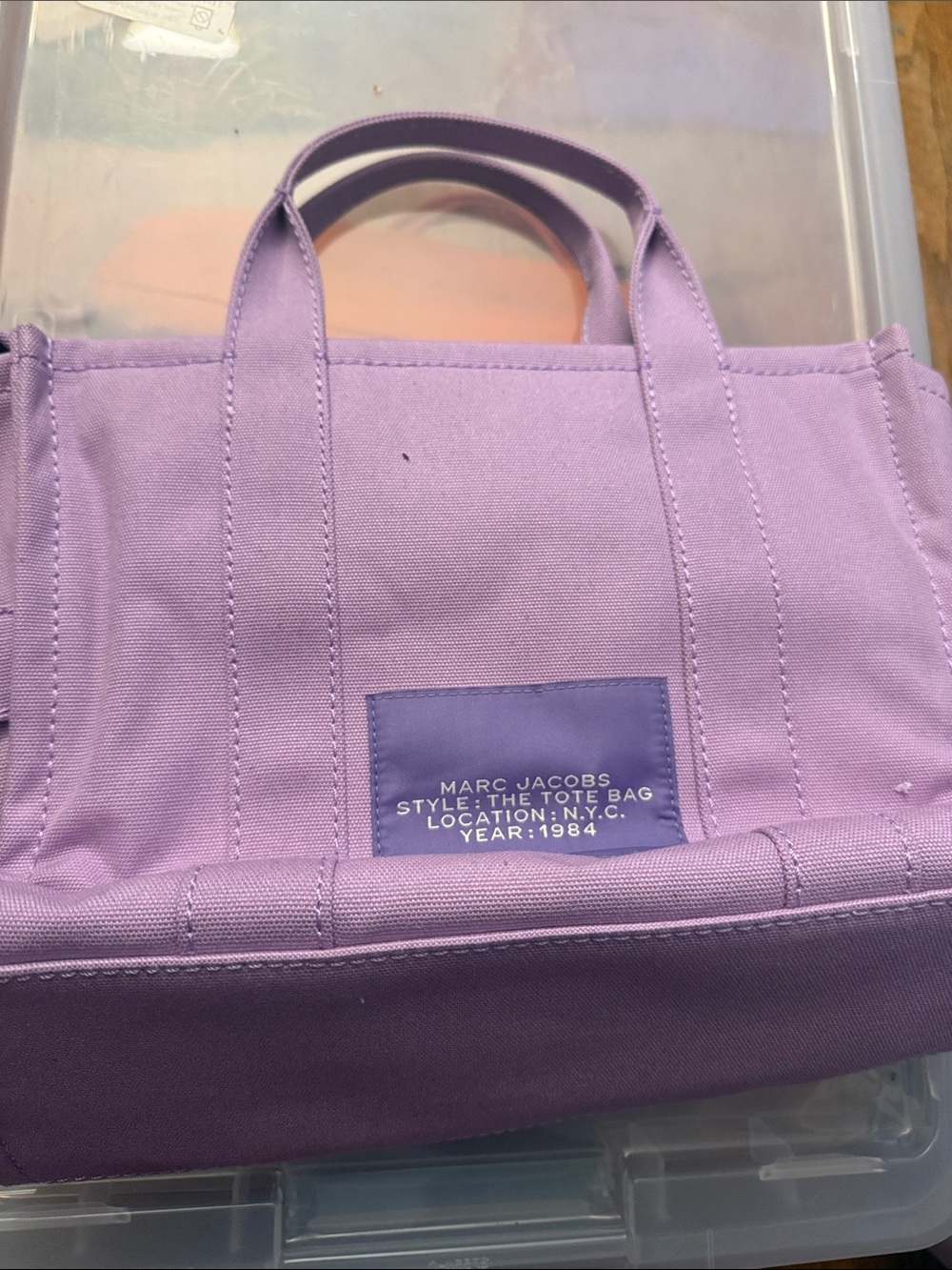 Marc Jacobs Lavender Canvas Tote medium size used - Picture 2 of 8